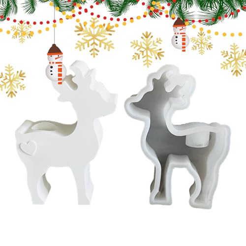 Weihnachten Elch Silikonform,Elk Kerzenständer Form - Silikonform Weihnachtelch | Reine dekorative Silikonformform für Aromatherapie, Heimtextilien von Generic