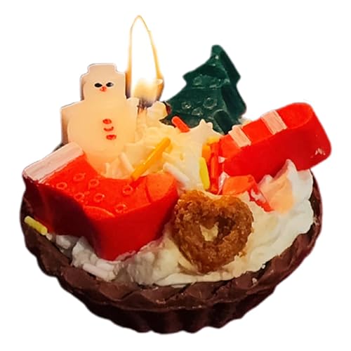 Weihnachtliche Duftkerzen – handgemachte Teelichte in Form von Eiertörtchen | Sojawachskerzen für Winterpartys, festliche Dekoration für Zuhause, Weihnachtskerzen mit von Generic