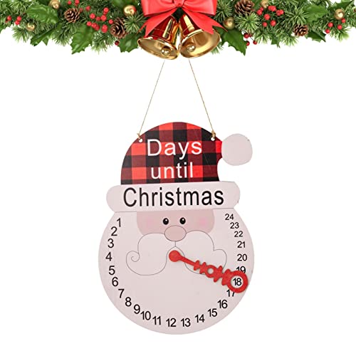 Weihnachts-Adventskalender zum Aufhängen, Tage bis Weihnachten, Countdown-Schild aus Holz, Countdown-Kalender für Weihnachten, Zuhause, Wand, Innen- und Außendekoration von Generic