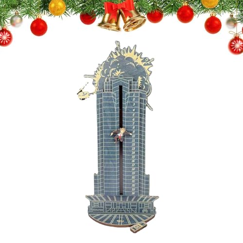 Weihnachts-Adventskalenderdekoration, Schreibtischkalender aus Holz | Mit Hans Gruber Falling Off Plaza Desktop Calendar Die Hard Calendar For Tabletop von Generic