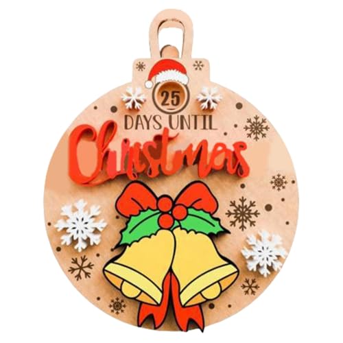 Weihnachts-Countdown-Kalender - Adventskalender 2024, Wandkalender für den Weihnachts-Countdown | Adventskalender 'Holz Countdown Weihnachten von Generic