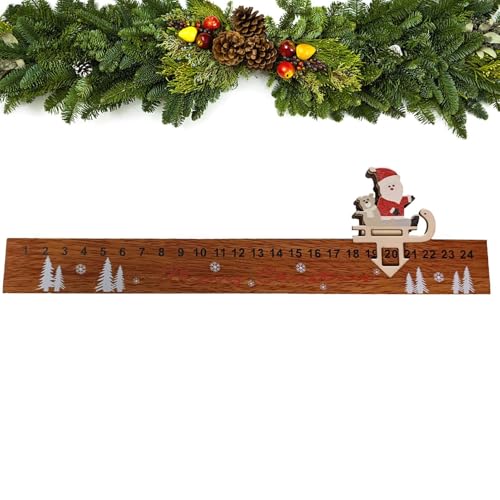 Weihnachts-Countdown-Kalender aus Holz, Countdown-Kalender des Weihnachtsmanns | 24 Tage verschiebbarer Weihnachtsmann-Kalender | Feiertagsdekorationen mit klassischen Weihnachtselementen Weihnachts-Countdown-Kalender aus Holz, Countdown-Kalender des Weihnachtsmanns | 24 Tage verschiebbarer Weihnachtsmann-Kalender | Feiertagsdekorationen mit klassischen Weihnachtselementen von Generic