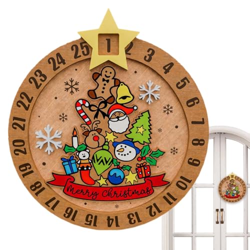 Weihnachts-Countdown-Uhr, Weihnachts-Countdown-Schild | Datums- und Kalendernummer für die Haustür - Willkommens-Türschild mit Countdown aus Holz, d Weihnachts-Countdown-Uhr, Weihnachts-Countdown-Schild | Datums- und Kalendernummer für die Haustür - Willkommens-Türschild mit Countdown aus Holz, d von Generic