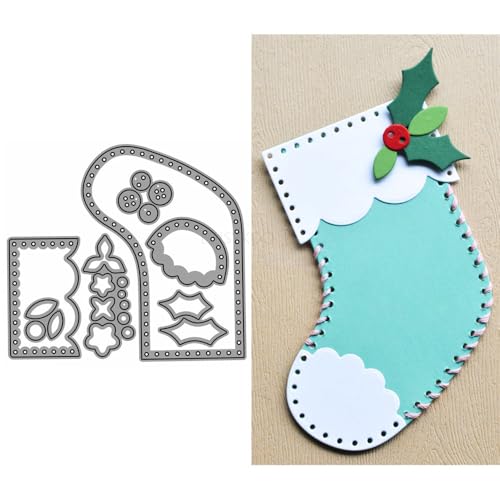 Weihnachts-Stanzformen für Kartenherstellung, Patchwork-Socken, Metall-Stanzformen für Papier, Scrapbooking, DIY-Schablonen für Album, Party, Hochzeit, Festivals, Dekoration Weihnachts-Stanzformen für Kartenherstellung, Patchwork-Socken, Metall-Stanzformen für Papier, Scrapbooking, DIY-Schablonen für Album, Party, Hochzeit, Festivals, Dekoration von Generic