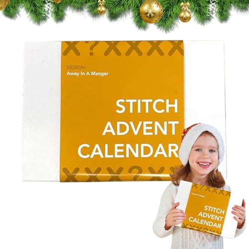 Weihnachts-Stickerei-Countdown-Kalender, Weihnachts-Stickerei-Adventskalender, 24 Tage Stickerei, Weihnachts-Stickerei-Set für Heimdekoration, Stickzubehör von Generic