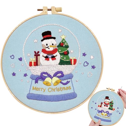 Weihnachts-Stickerei-Set, Weihnachtsstickerei, Stickset für Anfänger, Motiv: Elch des Weihnachtsmanns, Stickset von Generic