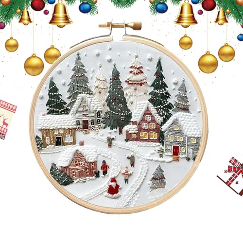 Weihnachts-Sticksets – Weihnachtsszene, Ideal Für Bastelprojekte Für Erwachsene | Handstickset, Perfekt Für Einfache Aktivitäten Für Anfänger Und Feiertagsfeiern Weihnachts-Sticksets – Weihnachtsszene, Ideal Für Bastelprojekte Für Erwachsene | Handstickset, Perfekt Für Einfache Aktivitäten Für Anfänger Und Feiertagsfeiern von Generic