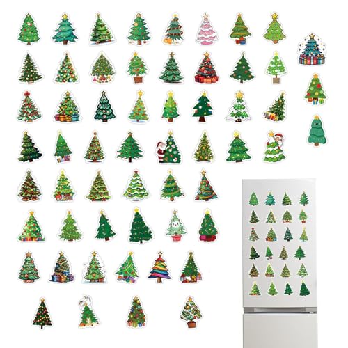 Weihnachtsaufkleber zum Basteln, Weihnachtsaufkleber-Set – Weihnachtsaufkleber, Scrapbooking-Aufkleber, 55 x Urlaubsaufkleber, Cartoon-Aufkleber, wasserdicht, Deko von Generic