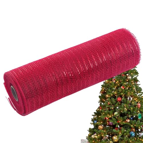 Weihnachtsband mit Kabel, breites Band für Weihnachtsbaum, Rollen für Kränze, 25,4 cm x 90 m, Weihnachtsgirlanden zum Basteln von Generic