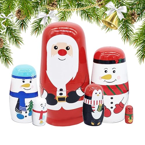 Weihnachtsbaum-Puppen – Weihnachts-Holzspielzeug, russische Puppen-Set | Weihnachtsmannfiguren und Figuren aus Weihnachtsmann, Dekoration von Weihnachtsfiguren Weihnachtsbaum-Puppen – Weihnachts-Holzspielzeug, russische Puppen-Set | Weihnachtsmannfiguren und Figuren aus Weihnachtsmann, Dekoration von Weihnachtsfiguren von Generic