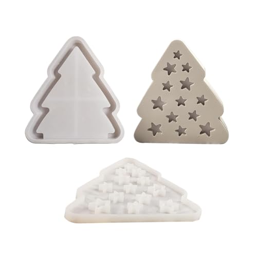 Weihnachtsbaumformen - Weihnachtsbaumkerzenformen, 2 Stück Antihaft-Silikonformen für Weihnachtsbaum - Gießformen aus Harz, Silikonform, Bastelwerkzeuge Weihnachtsbaumformen - Weihnachtsbaumkerzenformen, 2 Stück Antihaft-Silikonformen für Weihnachtsbaum - Gießformen aus Harz, Silikonform, Bastelwerkzeuge von Generic