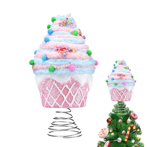 Weihnachtsbaumspitze in Pastellfarben, für Desserts, Pastell-Dekoration für Weihnachten, Süßigkeiten-Baumspitze, Cupcake-Ornamente für Weihnachtsbaum, Weihnachtsbaumschmuck (1 Stück) von Generic