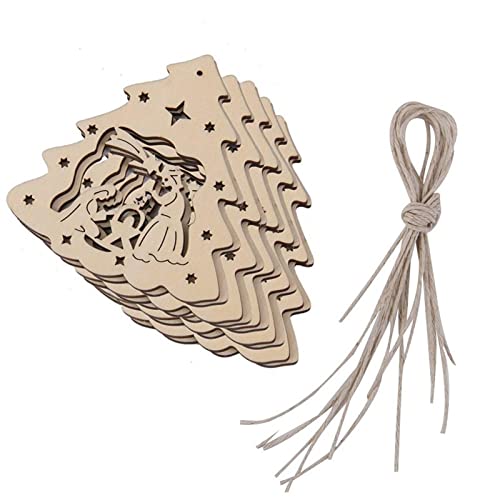 Weihnachtsdekoration, Krippen-Ornamente für Weihnachten, Ornamente für Vogelhäuser, Baumform, aus Holz, Krippenszene, 10 Stück, festliche Urlaubsdekoration Weihnachtsdekoration, Krippen-Ornamente für Weihnachten, Ornamente für Vogelhäuser, Baumform, aus Holz, Krippenszene, 10 Stück, festliche Urlaubsdekoration von Generic