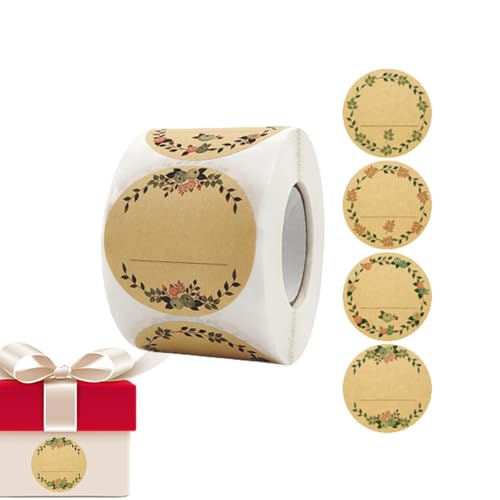 Weihnachtsetikettenaufkleber, Weihnachtsnamen-Etiketten | 500 Stück runde Weihnachtsetiketten-Aufkleber – handgeschriebene Namensaufkleber, Umschlagdekor für die von Generic