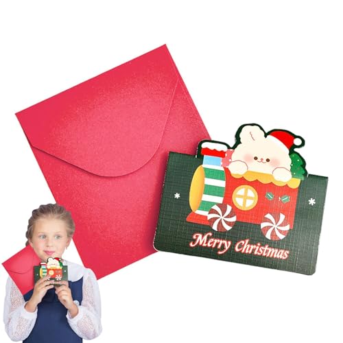 Weihnachtsgrußkarte - Dreidimensionale Klappkarte mit Cartoon-Motiv, handgefertigte Weihnachtskartenumschläge | Weihnachtsgrußkarte, Kunst-Weihnachtskarte, Urlaubskarte Weihnachtsgrußkarte - Dreidimensionale Klappkarte mit Cartoon-Motiv, handgefertigte Weihnachtskartenumschläge | Weihnachtsgrußkarte, Kunst-Weihnachtskarte, Urlaubskarte von Generic