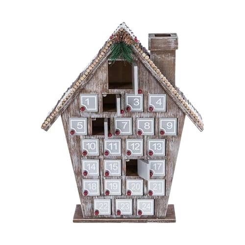 Weihnachtshaus-Adventskalender aus Holz,Adventskalender Holzhaus | Countdown-Adventskalender | Weihnachts-Adventskalender mit Schubladen, Countdown-Kalender für die Weihnachtsdekoration von Generic