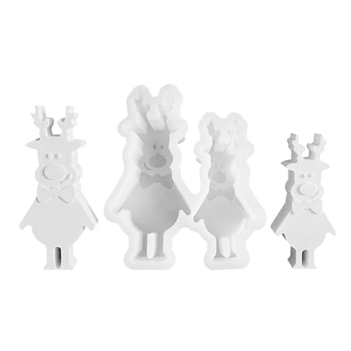 Weihnachtskerzenform, Elchharzform | Epoxidharz Kerzenformen der Familie Elk | Kerzenformen für Seifenherstellung, ästhetische Bürodekoration, Formform von Generic