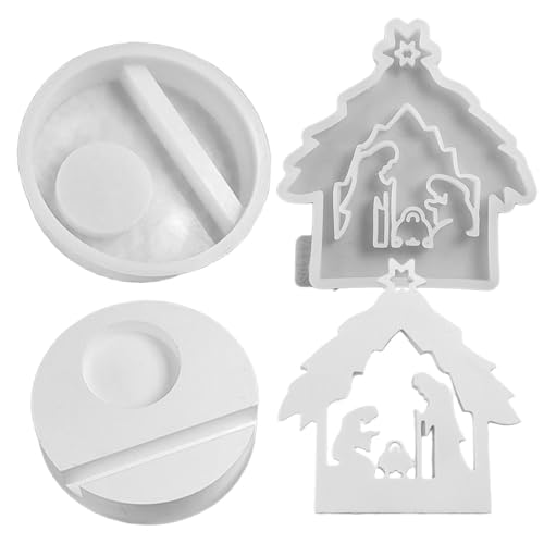 Weihnachtskrippen-Form, Mehrzweck-Epoxidharz-Formen, Kunstharz, Bastelform, innovative Harzherstellung, Ornament-Form für Kerzen, Heimdekorationen von Generic