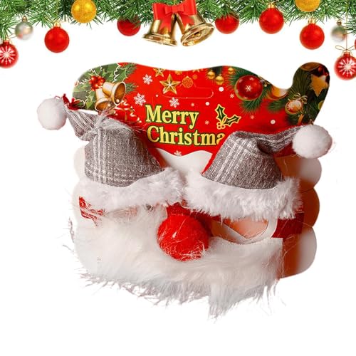 Weihnachtsmann-Kostüm-Brille, Plüschstoff, Cartoon-Augenbrille, Weihnachtsschmuck, kreative multifunktionale Cosplay-Requisiten für , Mädchen, Kinder von Generic