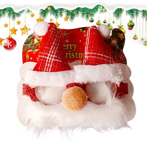 Weihnachtsmann-Kostüm-Brille, Plüschstoff, Cartoon-Kostüm-Brille, Weihnachtsschmuck, kreative multifunktionale Cosplay-Requisiten für , Mädchen, Kinder, Kinder von Generic