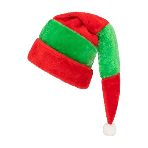 Weihnachtsmannmütze aus Plüsch, rote Weihnachtsmütze für Erwachsene, Weihnachtsmütze aus Plüsch für Partys, festliche Weihnachtsmannmütze für Weihnachten, Partyhüte von Generic