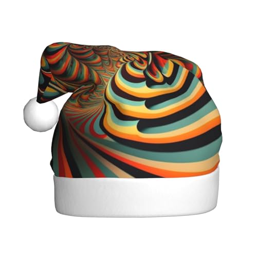 Weihnachtsmütze, Beanie, Weihnachtsmannmütze für Weihnachten, Neujahr, Feiertage, Party, (Spirale Trippy Illusion Psychedelic Optical) von Generic