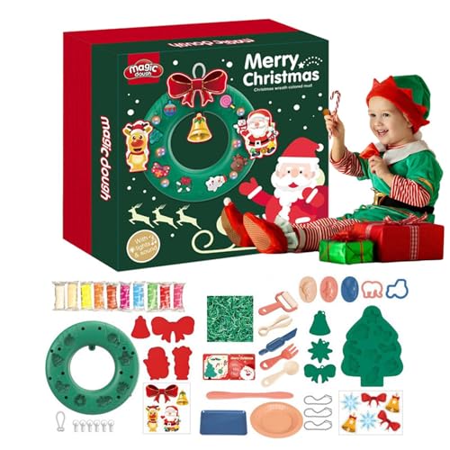 Weihnachtsornament-Bastelset, Tonornament-Set - Dehnbares handgemachtes Tonspielzeug für Weihnachtskranz | Weihnachtsaktivitäten, Entwicklungsspielzeug, Kleinkindspiele, saisonale Dekorationen für die Weihnachtsornament-Bastelset, Tonornament-Set - Dehnbares handgemachtes Tonspielzeug für Weihnachtskranz | Weihnachtsaktivitäten, Entwicklungsspielzeug, Kleinkindspiele, saisonale Dekorationen für die von Generic