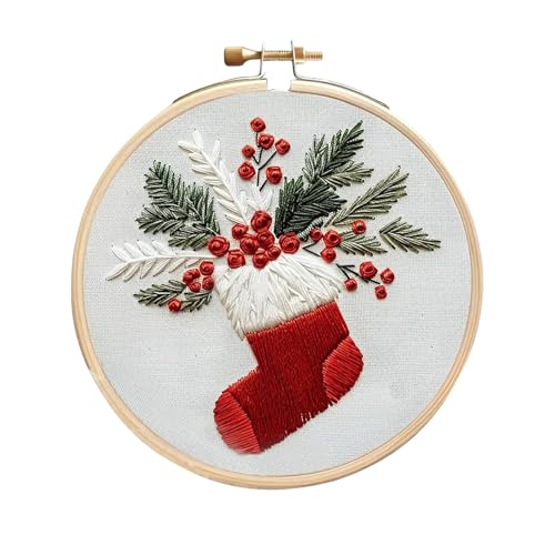 Weihnachtsstickerei Kit, Weihnachtsstrümpfe Serie Stickerei Kits, Handmade Stickerei Handwerk Für Anfänger, Weihnachts-Stickerei Dekorationen Für Erwachsene Und Kinder Weihnachtsstickerei Kit, Weihnachtsstrümpfe Serie Stickerei Kits, Handmade Stickerei Handwerk Für Anfänger, Weihnachts-Stickerei Dekorationen Für Erwachsene Und Kinder von Generic