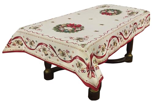 Weihnachtstischdecke Gobelin Zwei Kränze eckig 300x140cm Webdecke Jacquard Weihnachtstischdecke Gobelin Zwei Kränze eckig 300x140cm Webdecke Jacquard von Generic