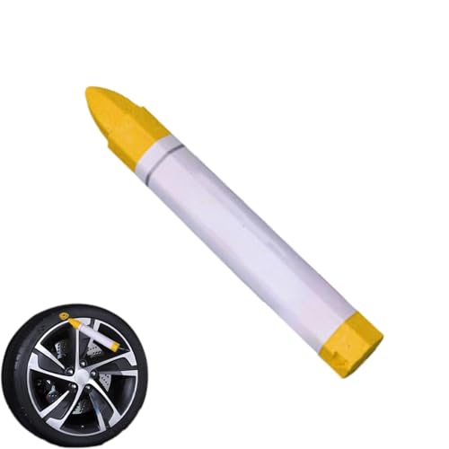 Weiß Gelb Auto Markierstift, Schriftzüge Marker für Reifen auf Ölbasis | Regenfeste Auto Dekoration Werkzeuge, Langlebige Autoreifenfarbe, Letter Pen von Generic