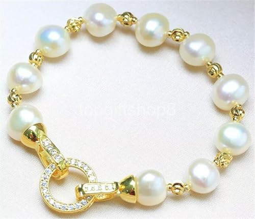 Weiße 11-12mm Natürliche ockerfarbene Süßwasser-Zuchtperlen-Armbänder 7,5" Weiße 11-12mm Natürliche ockerfarbene Süßwasser-Zuchtperlen-Armbänder 7,5" von Generic