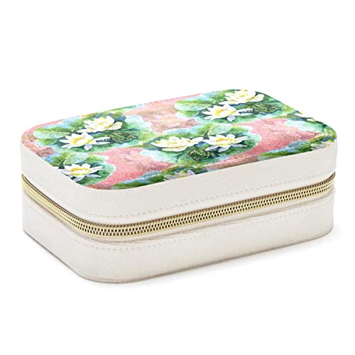 Weiße Seerosen, Blumen, Schmuckschatulle, tragbar, für Reisen, Schmuck, Organizer, Etui, Ohrringe, Ringe, Halsketten, Display-Aufbewahrung, Halter, Brautjungfer, Geschenke für Frauen und Mädchen Weiße Seerosen, Blumen, Schmuckschatulle, tragbar, für Reisen, Schmuck, Organizer, Etui, Ohrringe, Ringe, Halsketten, Display-Aufbewahrung, Halter, Brautjungfer, Geschenke für Frauen und Mädchen von Generic