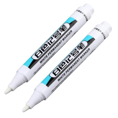 Weißer Marker-Stift, 2 Stück 2,5 mm weiße Lackstifte, Permanentmarker, feine Spitze Kopf Holzbearbeitungsmarker, schnell trocknend und wasserfest für Steine, Holz, Metall, Kunststoff, Tassen, Leinwand Weißer Marker-Stift, 2 Stück 2,5 mm weiße Lackstifte, Permanentmarker, feine Spitze Kopf Holzbearbeitungsmarker, schnell trocknend und wasserfest für Steine, Holz, Metall, Kunststoff, Tassen, Leinwand von Generic