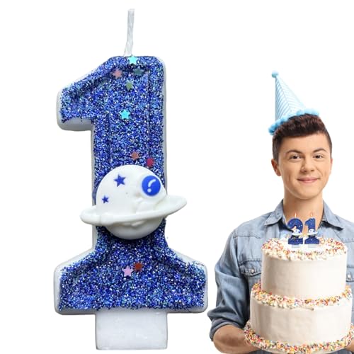 Weltraumthema -Geburtstagskerzen - Blaue Kuchenkerzen, Planetenpartydekorationen | EuSable Decorative Candlesnoveldy Cake Topper Set für Kinder, Freunde und Familienfeierlichkeiten oder lustige Geburt Weltraumthema -Geburtstagskerzen - Blaue Kuchenkerzen, Planetenpartydekorationen | EuSable Decorative Candlesnoveldy Cake Topper Set für Kinder, Freunde und Familienfeierlichkeiten oder lustige Geburt von Generic