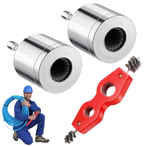 Werkzeug für Kupferbürsten, Kupferrohrbürste, Rohrreinigungsbürste - 15/22 mm Kupferrohrwerkzeuge mit austauschbaren Bürsten, Bürste für Lötkolben von Generic