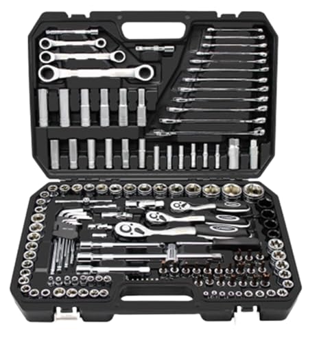 Werkzeugset, Werkzeugkasten, 150-teilig, Schraubenschlüssel, Haushaltsratschenschlüssel-Set, Universal-Reparaturwerkzeug-Set für Auto und Fahrrad, Werkzeugkasten, Werkzeugsatz von Generic