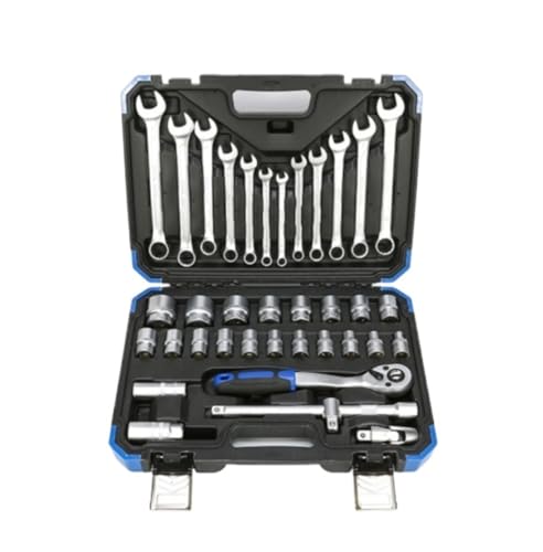 Werkzeugset, Werkzeugkasten, 37-teilig, Steckschlüsselsätze, Schraubenschlüssel, Handwerkzeugsatz mit Werkzeugaufbewahrungsbox für die Autoreparatur, Werkzeugkasten, Werkzeugsatz von Generic