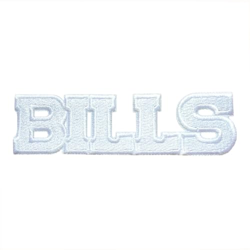 White Bills Schriftzug Word Football Fanavorite Team Iron On Sew On Embroidered Patch von Generic