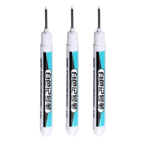 White Paint Marker Pen – 2,5 mm/1,0 mm/0,7 mm, runde Spitze, permanente Acrylmarker für Steine, Metall, Kunststoff, Holz, Keramik und Stoff, schnell trocknend und wasserfest (0,7 mm) von Generic