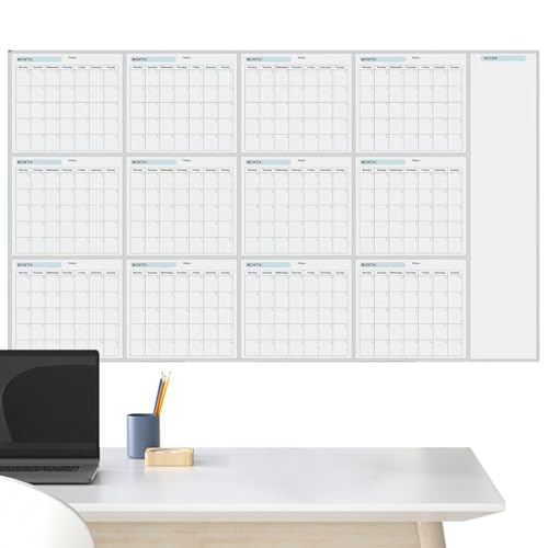 Whiteboard-Kalender, trocken abwischbar, Jahresplaner, blanko, undatiert, übergroß, undatiert, Jahresposter zum Organisieren und Planen von Dekorationen von Generic