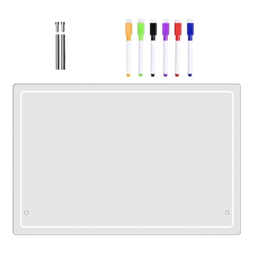 Whiteboard für den Schreibtisch – Trocken abwischbare Tafel mit bunten Markern | 30 x 20 cm großer, transparenter, wiederverwendbarer Notizblock aus Acryl für Zuhause, Büro, Schule und Geschäft | Lösc von Generic