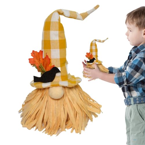Wichtel mit Herbstdeko, Herbstdeko der Wichtel | Herbstdeko für Wichtelpuppen | Zwergpuppenhaus-Dekoration, Schreibtisch-Ornament für Urlaubsfest von Generic