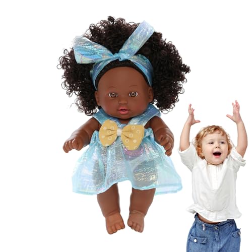 Wiedergeborene Schwarze Kleinkindpuppen, Schwarze wiedergeborene Mädchen,Wiedergeborene echte Puppen - Ethnische Spielzeugpuppe mit weichen, bew Merkmaleglichen Gliedmaßen und Kleidung zum Erlernen d Wiedergeborene Schwarze Kleinkindpuppen, Schwarze wiedergeborene Mädchen,Wiedergeborene echte Puppen - Ethnische Spielzeugpuppe mit weichen, bew Merkmaleglichen Gliedmaßen und Kleidung zum Erlernen d von Generic