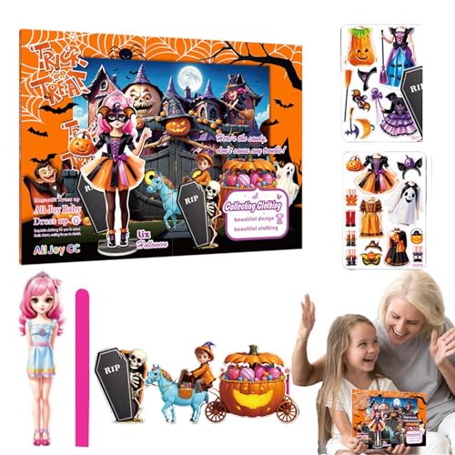 Wiederverwendbares Aufkleberbuch für Kinder, Halloween-Bücheraufkleber | Halloween-Urlaubsaufkleber Wiederverwendbare magnetische Aufkleber für Kinder, Halloween-Aufkleber, Klebepaket Wiederverwendbares Aufkleberbuch für Kinder, Halloween-Bücheraufkleber | Halloween-Urlaubsaufkleber Wiederverwendbare magnetische Aufkleber für Kinder, Halloween-Aufkleber, Klebepaket von Generic