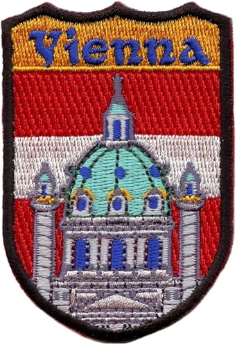 Wien Österreich Schild Patch (7,6 cm) bestickt zum Aufbügeln oder Aufnähen, Abzeichen Reise Europa Souvenir Emblem perfekt für Rucksäcke, Hüte, Taschen, Handwerk, Geschenkflicken von Generic