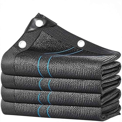 Windschutznetz Schwarz Wasserdurchlässig Garten Schattennetz 90% Sonnenschutz Plane mit Ösen für Terrasse Pergola Balkon Pflanze Hühnerstall Outdoor(5.0x14.0 m(16.4'x45.9')) von Generic