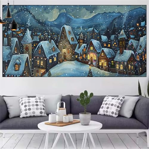 Winter Diamond Painting xxl 90x180cm Diamond Painting Erwachsene Landschaft Diamant Malerei Set,Mosaikherstellung Malen Nach Zahlen Cross Stickerei Kunst Leinwand Malerei Kits,Gifts Frauen CN-141 von Generic