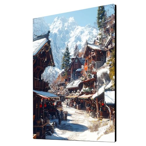 Winter Malen Nach Zahlen Erwachsene Kleine Stadt Malen Nach Zahlen 80x60 cm DIY Basteln Erwachsene Klarheit Farbe Leinwan Bilder mit Acrylfarben Set 3 Typen Pinsel für Wanddeko Wohnzimmer 2YH-3076 Winter Malen Nach Zahlen Erwachsene Kleine Stadt Malen Nach Zahlen 80x60 cm DIY Basteln Erwachsene Klarheit Farbe Leinwan Bilder mit Acrylfarben Set 3 Typen Pinsel für Wanddeko Wohnzimmer 2YH-3076 von Generic