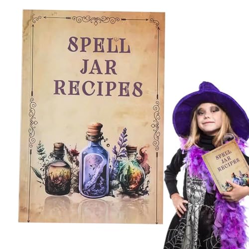 Witch Spell Book – Tragbarer detaillierter Inhalt, vollständige Anleitung | Zauberer-Zubehör für Schulreisen zu Hause, im internationalen Format leicht lesbar Craft C von Generic