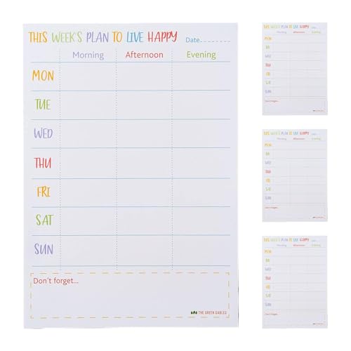 Wochenplaner-Notizblock, Wochenplaner-Notizblock | Wochenplaner Karten | 4 Stück Tagesplanungskarten für die Arbeit, Cal von Generic